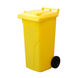 Мусорный бак Europlast пластиковый жёлтый объем 120 л  ССМ0031 фото 4