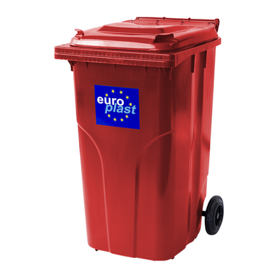 Сміттєвий бак Europlast пластиковий червоний об'єм 240 л ССМ0007 фото