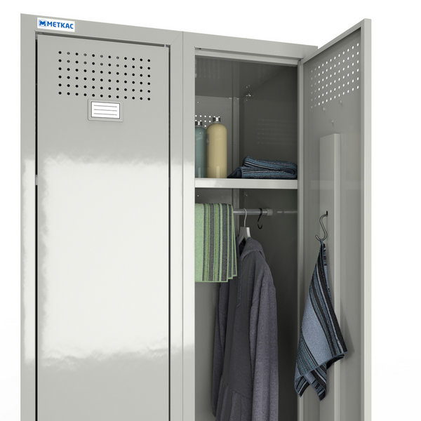 Шкаф металлический крашенный для одежды 400/2-4, секция 300 мм, 2 секции, 4 дверцы СПР0361 фото