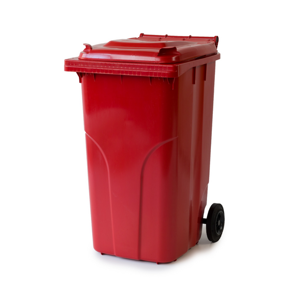 Мусорный бак Europlast пластиковый красный объем 240 л ССМ0007 фото