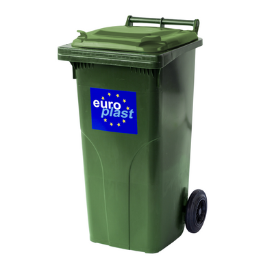 Сміттєвий бак Europlast пластиковий зелений об'єм 120 л ССМ0016 фото