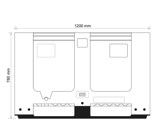 Контейнер Europlast сплошной на 3-х полозьях CT/R3 1200×1000х760 ССМ0181 фото