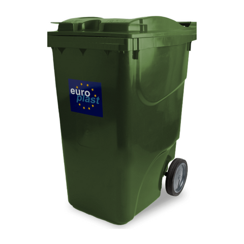 Мусорный бак Europlast пластиковый зеленый 360 л ССМ0022 фото