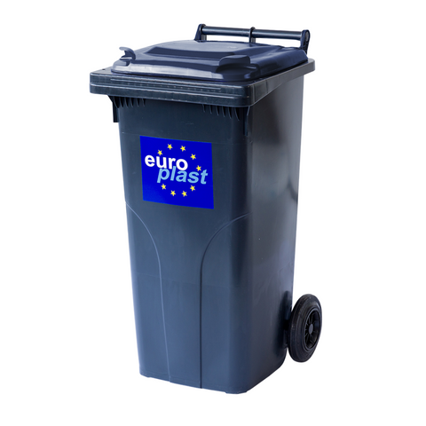 Мусорный бак Europlast пластиковый черный объем 120 л ССМ0009 фото