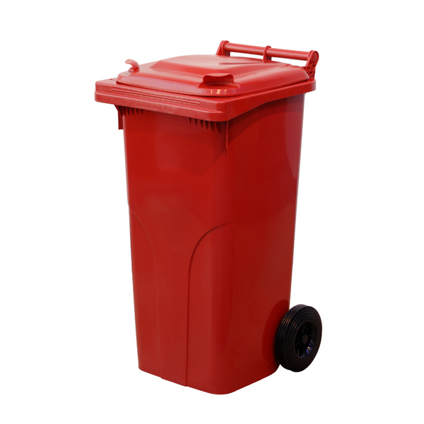 Мусорный бак Europlast пластиковый красный объем 120 л ССМ0001 фото