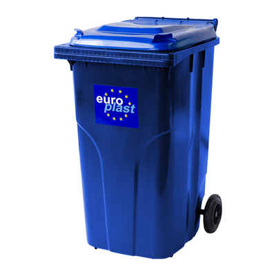 Мусорный бак Europlast пластиковый синий объем 240 л ССМ0002 фото