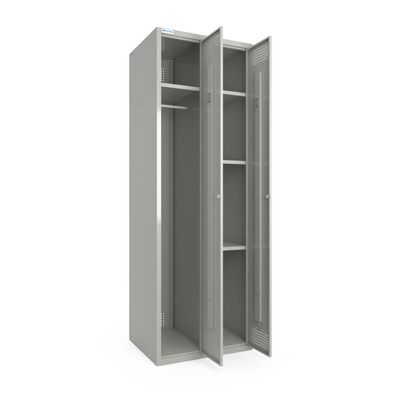 Шкаф металлический крашенный для одежды 400/2-2 U, секция 300 мм, 2 секции, 2 дверцы, универсальная СПР0357 фото