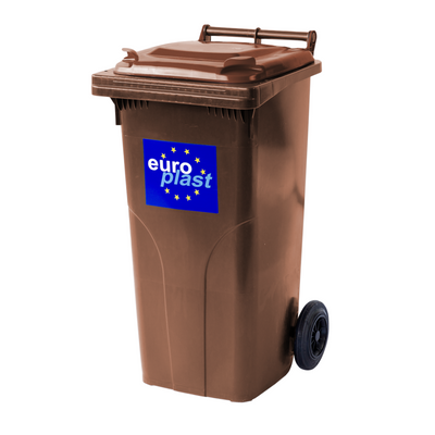 Мусорный бак Europlast пластиковый коричневый объем 120 л ССМ0004 фото