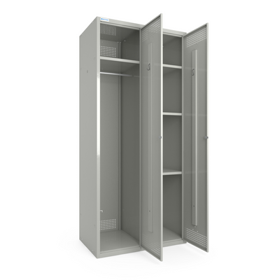 Шкаф металлический крашенный для одежды 300/2-2 U, секция 300 мм, 2 секции, 2 дверцы, универсальная СПР0359 фото